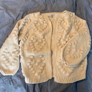 Heart knit cardigan sweater